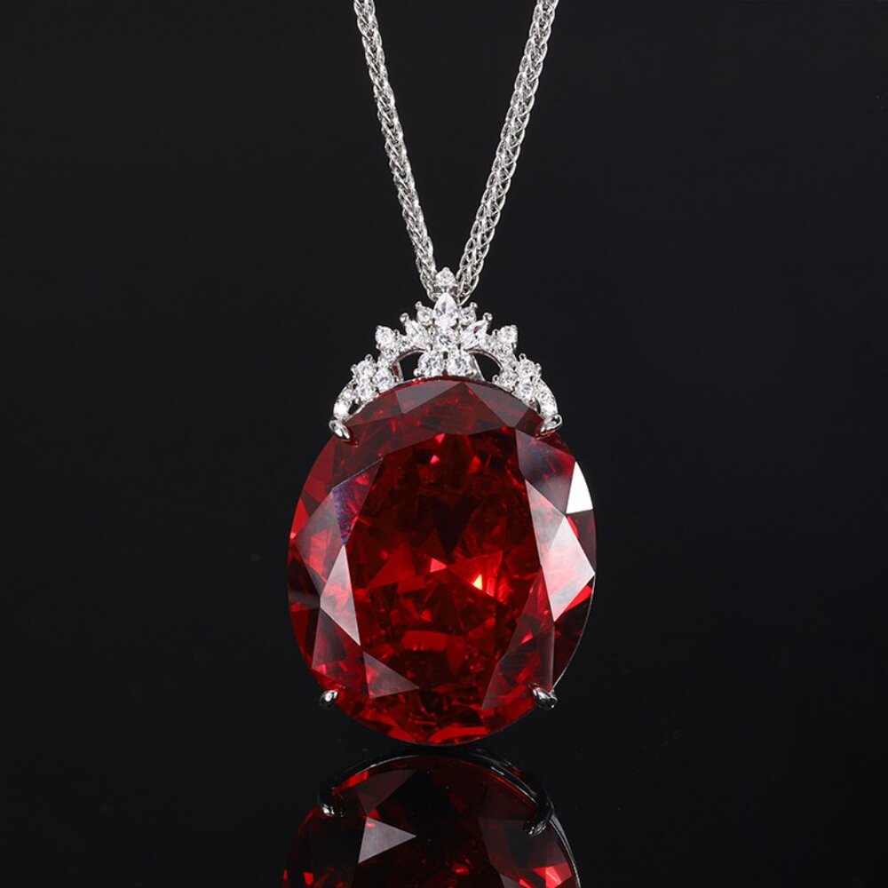 2025 New Model High-Grade Gemstone Engraved 925 Silver Pendant Necklace